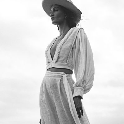 Off White Gaia Top Cuffed Sheer Puff Sleeved